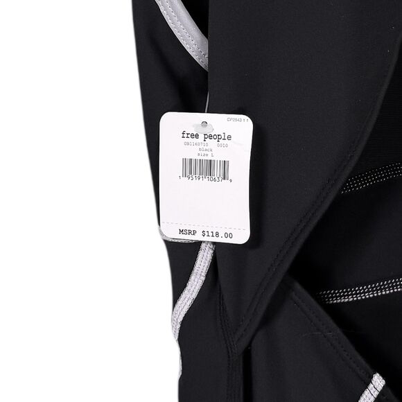 Free People Movement Jumpsuit Black Reflective You're A Peach One Piece L NWT - Picture 10 of 11